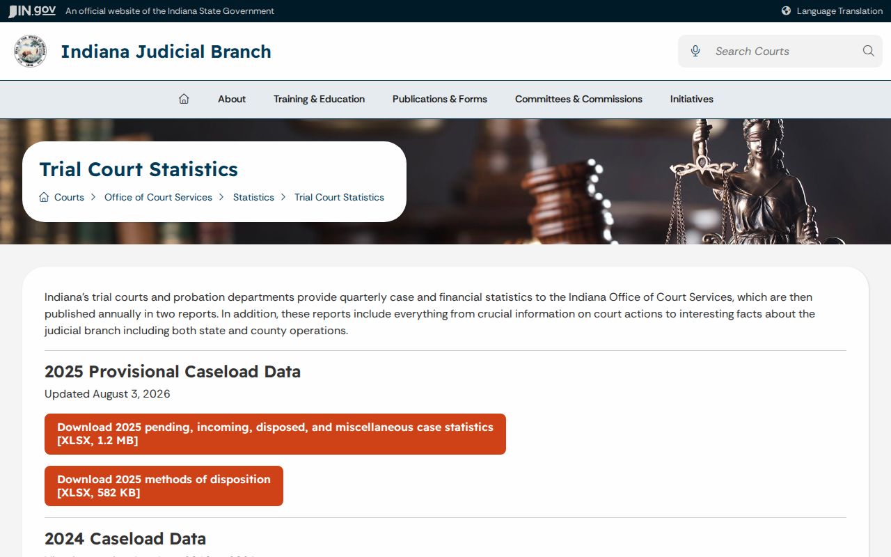 Daviess County court calendar trial statistics source