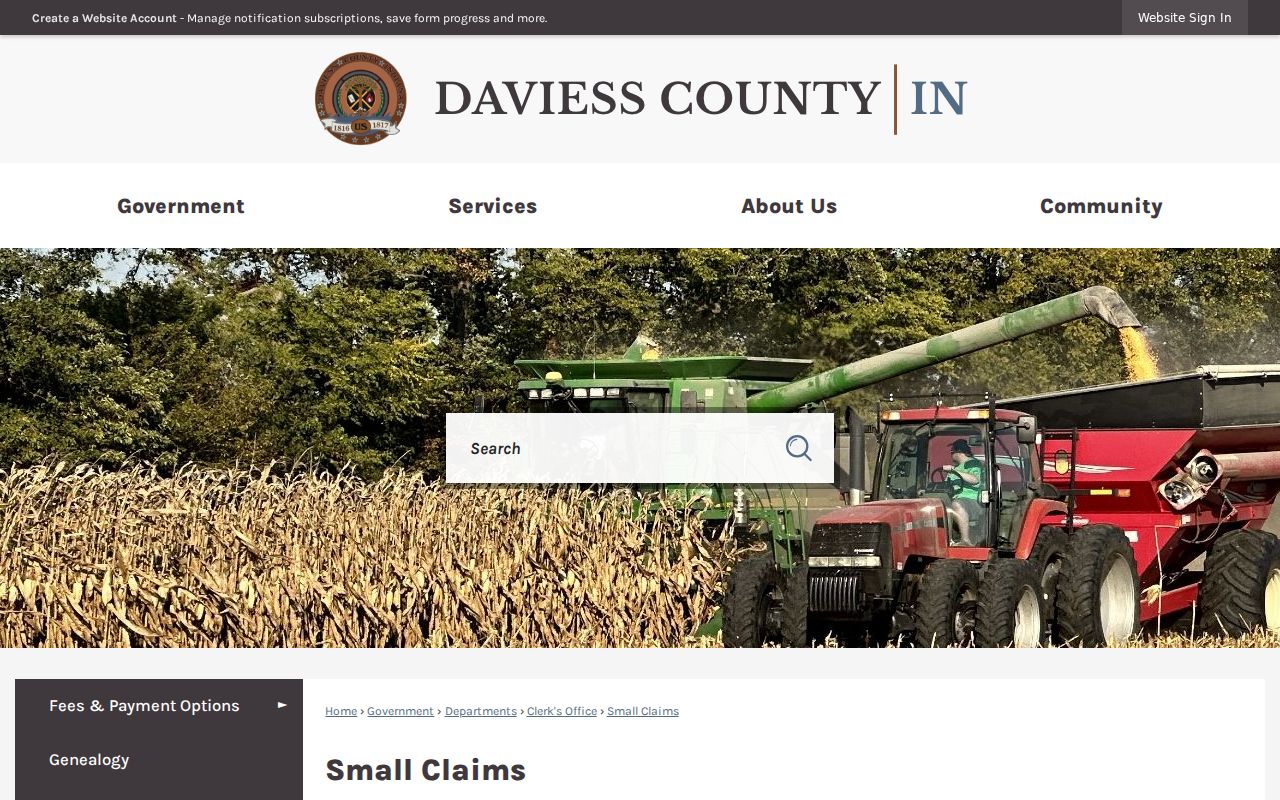 Daviess County small claims filing information