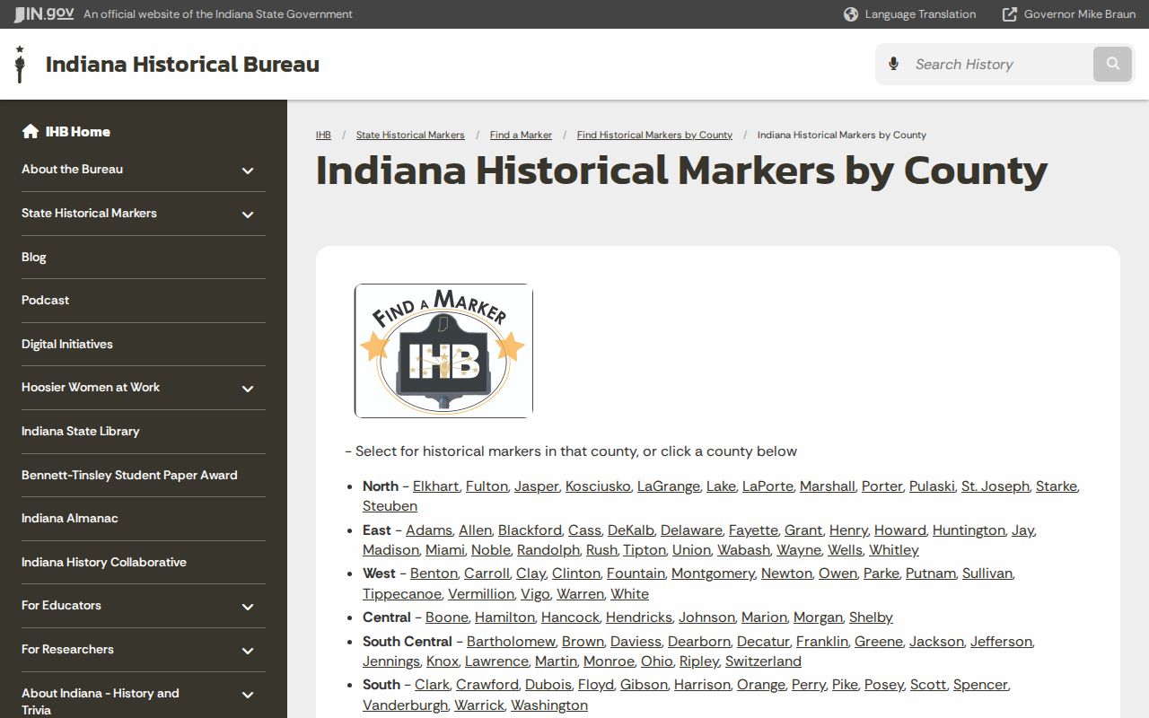 Indiana Historical Bureau inventory of Daviess County markers including Odon